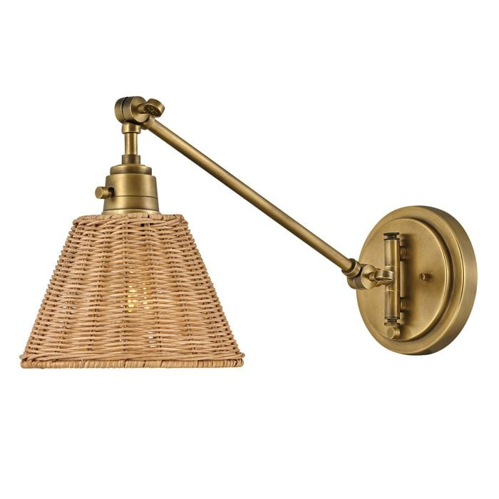  kinkiet klosz z naturalnego rattanu  mosiądz  Heritage_arti ELSTEAD Lighting