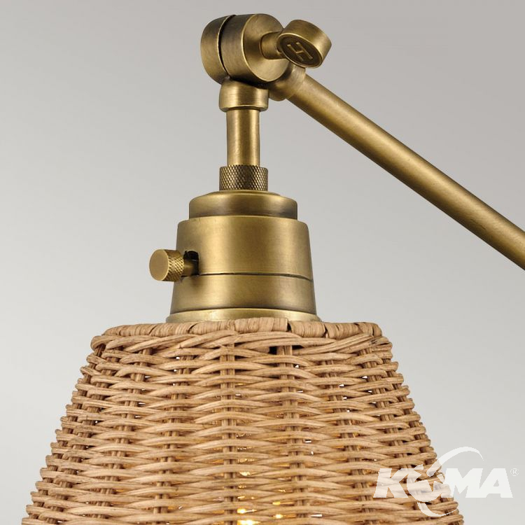  kinkiet klosz z naturalnego rattanu  mosiądz  Heritage_arti ELSTEAD Lighting