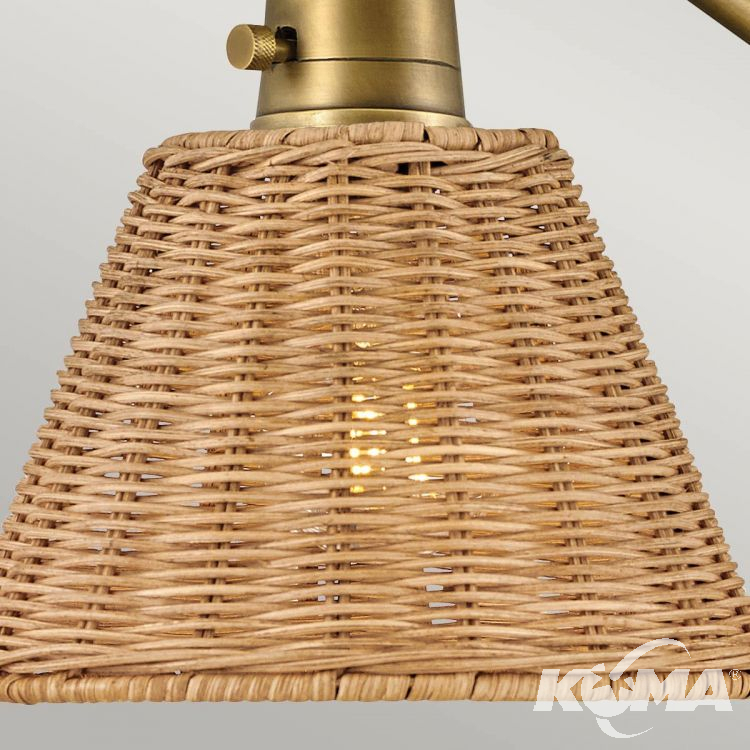  kinkiet klosz z naturalnego rattanu  mosiądz  Heritage_arti ELSTEAD Lighting
