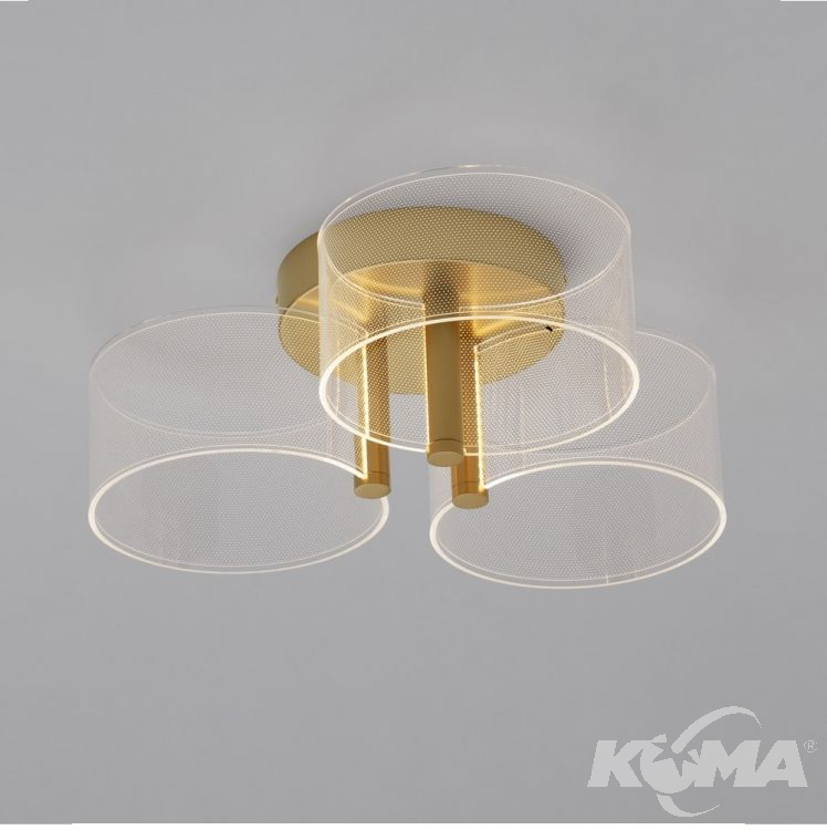 lampa sufitowa  Brass Gold Metal & Acrylic LED GATLIN 