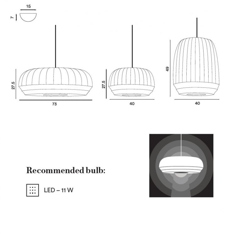 lampa wisząca duży owal ø73cm Tradition 
