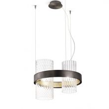 Armonia_50 lampa wisząca 2x60W E14 kryształowe szkło + czarny-mosiądz