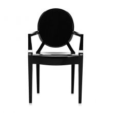 Louis Ghost krzesło 54x94x55cm czarne lśniące
