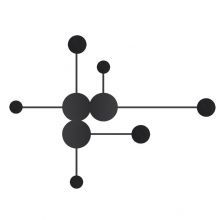 Clex oprawa ścienno/sufitowa led 6x3W 3000K 1250lm czarna