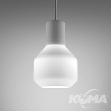 Modern_glass_barrel_wp modernistyczna lampa wisząca szary 50W GU10 230V klosz szklany biały gładki 