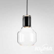 Modern_Glass_Barrel_TP modernistyczna lampa wisząca czarny struktura 50W GU10 230V klosz szklany transparentny gładki
