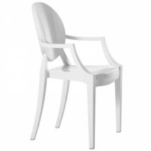 Lou lou ghost krzeslo dzieciece 40x63x37 cm lsniaca biel