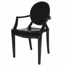 Lou lou ghost krzeslo dzieciece 40x63x37 cm czarny lsniacy