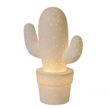 Cactus lampka gliniana E14 10W biała