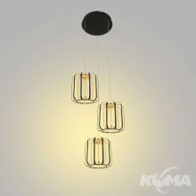 Xara oprawa wisząca led 45W 3000K 3-stopniowe ściemnianie czarny/złoty matowy