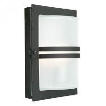 Bazylea kinkiet zewnętrzny 1x9W (LED) E27 230V czarna / satynowe szkło
