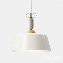 Bonton lampa wisząca biały / naturalny mosiądz 1x77W E27 dm 40cm 