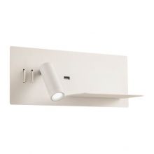 Brook kinkiet led 8w+3w  usb 733lm+135lm 3000K prawy  biały