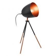 Chester lampa stojąca stołowa 1x60W E27 czarno-miedziana