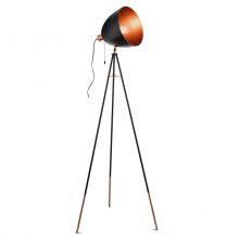 Chester lampa stojąca podłogowa 1x60W E27 czarno-miedziana