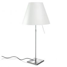 Costanzina lampa stołowa 1x42W E14 230V aluminium+biały klosz