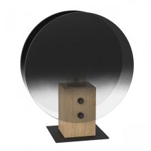 Milena lampka stołowa E27 10W czarna/drewno