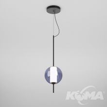 Beads oprawa wisząca led 13,5W 2700K czarna/niebieskie szkło