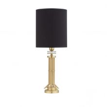 Genova lampka stojąca 1x60W max E27 złoty mat + abażur czarny