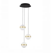 Alaz oprawa wisząca led 3x9W 3000K 1194lm czarna/złota matowa