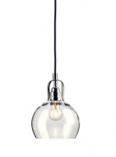 Longis i lampa wisząca 1x60W E27 18.5cm transparentny/przewód czarny