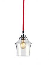 Longis ii lampa wisząca 1x60W E27 12cm transparentny/przewód czerwony