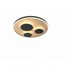 Reims plafon led 40W 3000K 3-stopniowe ściemnianie czarny + drewno