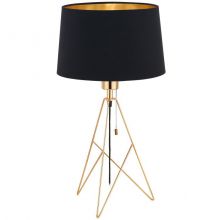 Camporale lampa stołowa 1x60W E27 230V czarna/złota/mosiądz