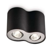 Pillar lampa sufitowa 2x50W GU10 230V czarna/aluminium