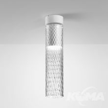 Modern_Glass lampa sufitowa tube_TR-klosz transparentny romb 10W led 3000K 230V biały struktura