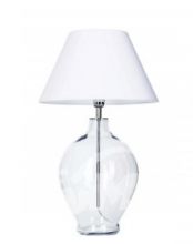 Capri lampka stołowa E27 60W transparentna /biały abażur