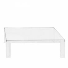 Invisible table lawa 100x100x31.5cm krysztalowy