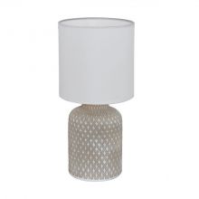 Bellariva lampa stołowa szara ceramiczna biały abażur 40W E14