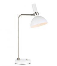 Exp.larry biurkowa lampka 1l 60W/E27 bialy/chrom
