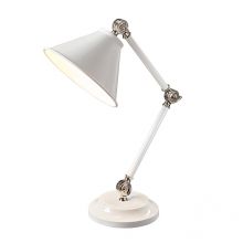 Provence lampa stołowa 1x60W E27 230V biała/mosiądz