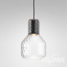 Modern_Glass_Barrel_TR modernistyczna lampa wisząca czarny struktura 50W GU10 230V klosz szklany transparentny romb 