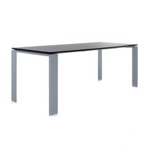 Four_Tavolo stół prostokątny blat z laminatu 158x79x72cm czarny / aluminium