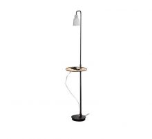 Drop&drip lampa podłogowa led 3W 2700K 345lm + usb czarna/przezroczysty klosz