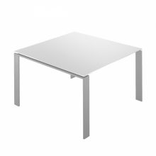 Four stol 128x128x72cm bialy-aluminiowy