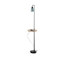 Drop&drip lampa podłogowa led 3W 2700K 345lm + usb czarna/zielony klosz