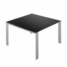 Four stol 128x128x72cm czarny-aluminiowy