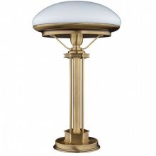 Decor lampa stołowa patynowa1x60W E27 klosz opal dwuwarstwowy