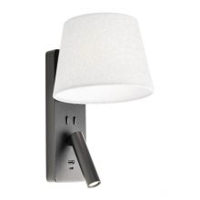 Nemia kinkiet E27 12W + led 3w 3000K +usb czarny
