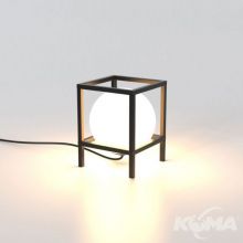 Desigual lampa stołowa 1x20W E27 szkło opal czarna
