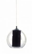 Merida s lampa wisząca 1x23W E27 25cm przezroczysty/czarny