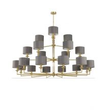 Artu oprawa wisząca 21xE14 8W złota matowa/abażury do wyboru