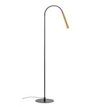 Drill lampa podłogowa led 8W 3000K 510lm 3-stopniowy ściemniacz czarna/złoty