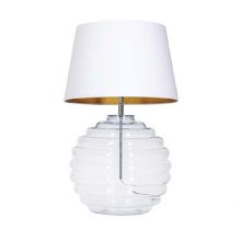 Saint Tropez lampa stołowa 1x60W E27 230V transparentna / biało-złoty abażur