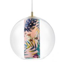 Feria m lampa wisząca 1x8W E27 LED śr.26 cm złoty / transparent / różowy