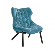 Foliage fotel 70x90x80cm aksamit niebieski/czarny